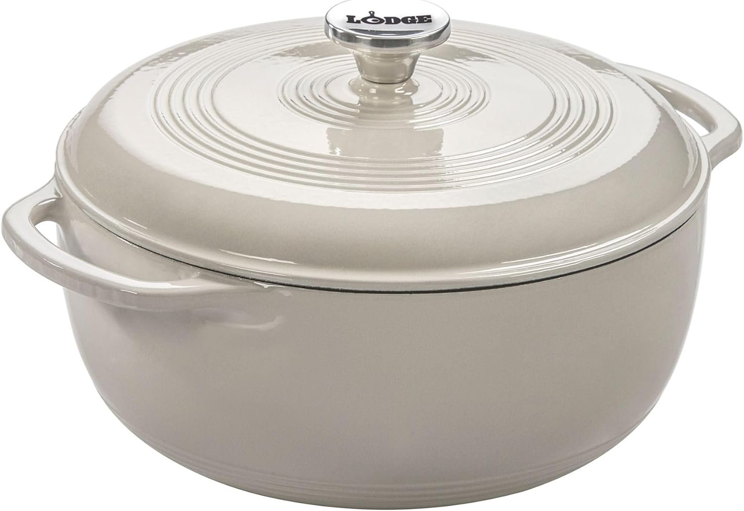 Lodge Essential Enamel Cast Iron Dutch Oven 6 Quarts, Oyster White product photo