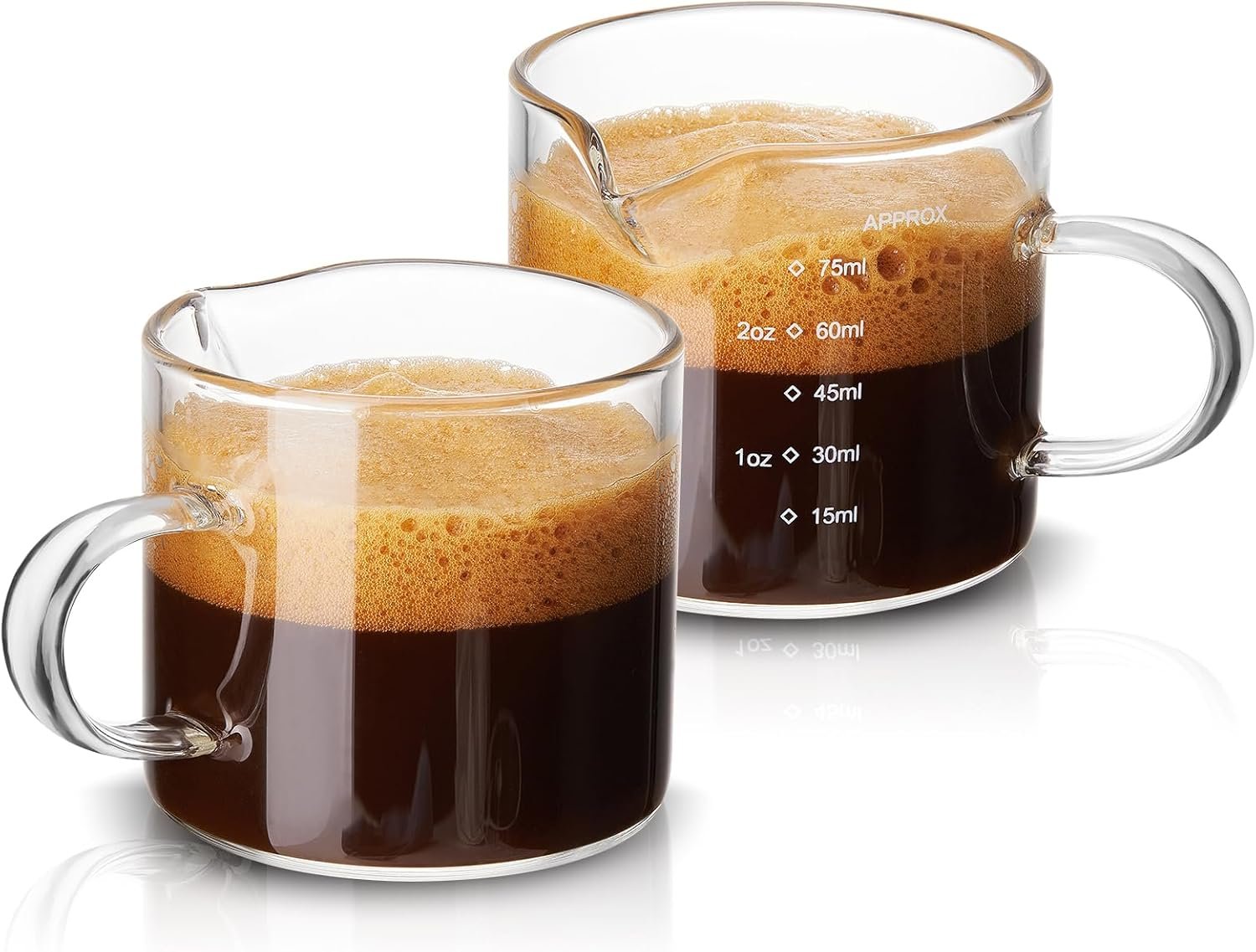 Mfacoy 75ml Espresso Cups with Handle (2-Pack) and Milk Frothing Pitcher product photo