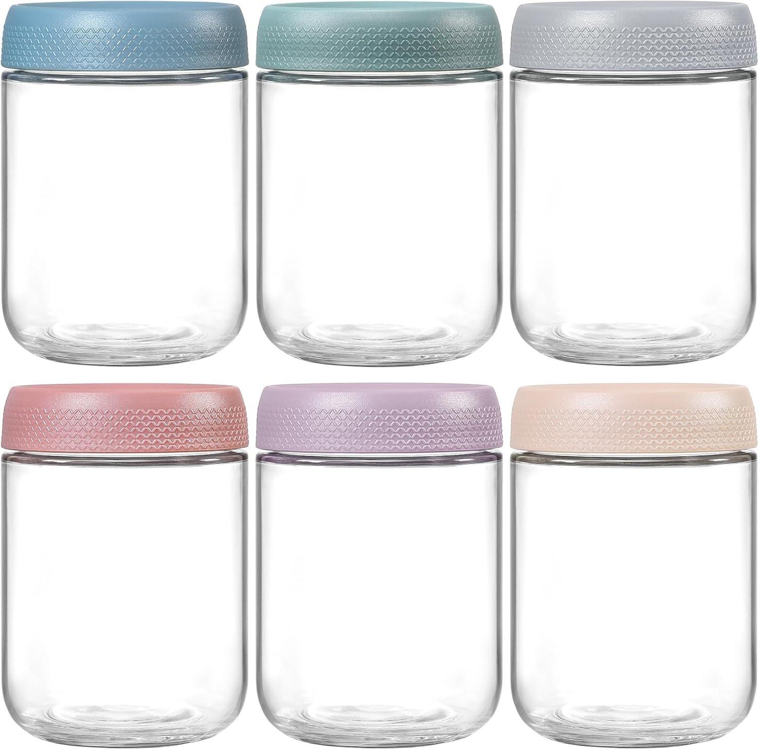 NETANY 6-Pack 16oz Overnight Oats Glass Jars with Airtight Lids product photo