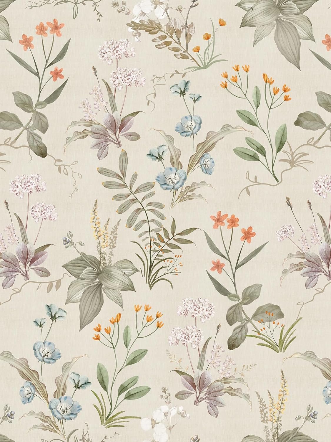 Beige Floral Peel and Stick Contact Paper, Removable Shelf & Drawer Liner, 118" x 17.4" product photo
