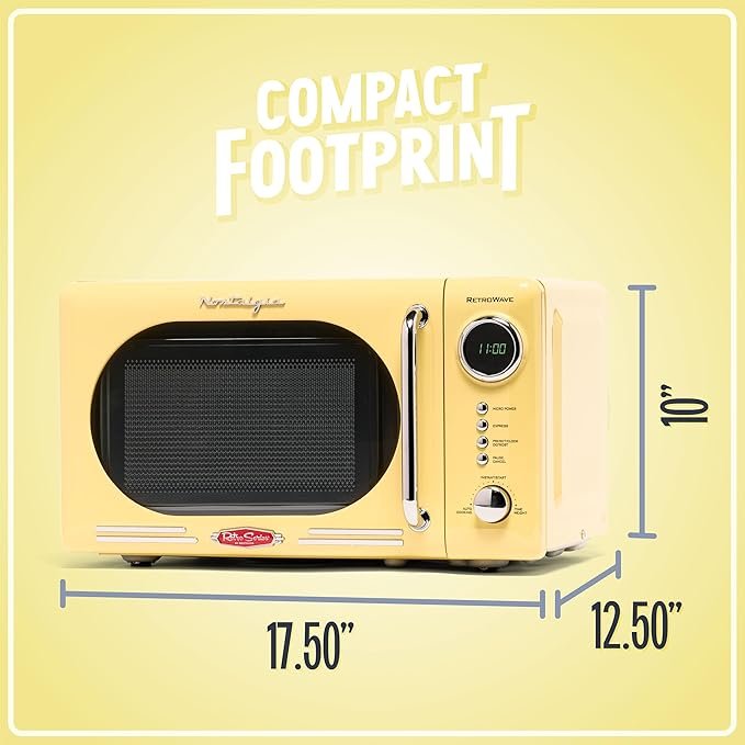 Yellow retro appliances styled on a small countertop