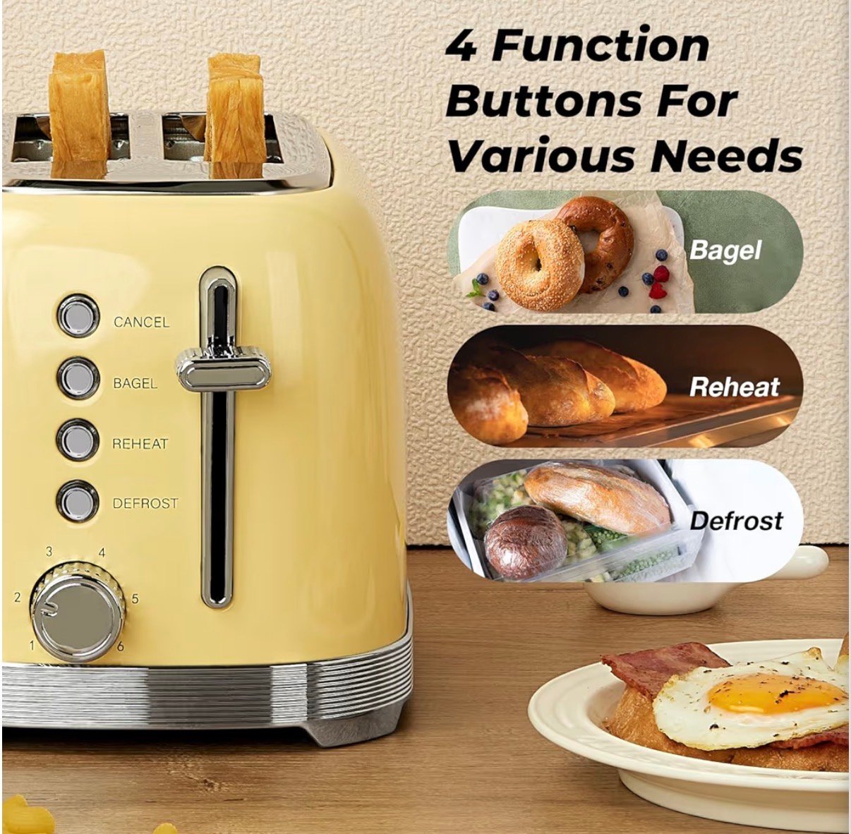 Culinaid Retro Toaster slots and browning dial detail